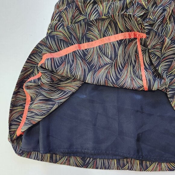 Moulinette Soeurs Silk Dress 2 Multicolor Botanical Print Short Sleeve Pleated - Picture 7 of 9